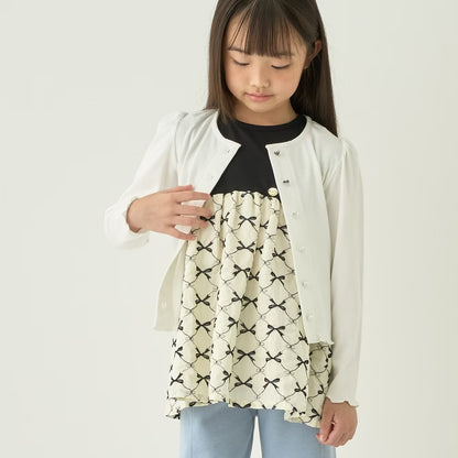 日本童裝 Ly# mine 心型紐扣羅紋外套 100-140cm 女童款 秋季 TOPS OUTERWEAR