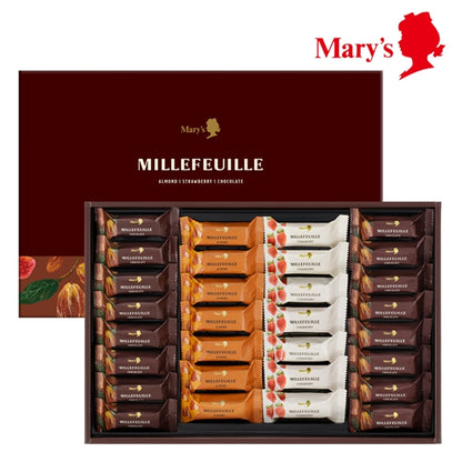 日本直送 Mary's Chocolate 朱古力千層酥禮盒(杏仁/朱古力/士多啤梨）5/10/15/20/30枚入 中秋節/萬聖節 限定手信