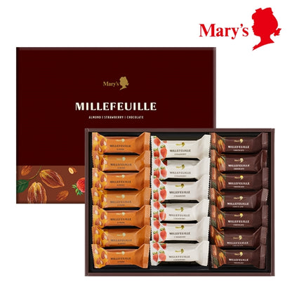 日本直送 Mary's Chocolate 朱古力千層酥禮盒(杏仁/朱古力/士多啤梨）5/10/15/20/30枚入 中秋節/萬聖節 限定手信