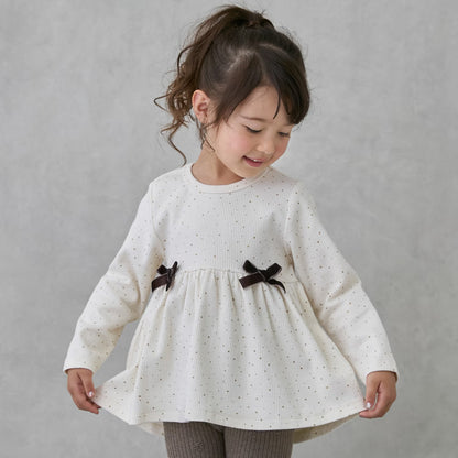 日本童裝 pe#main 抓毛蝴蝶結上衣 80-130cm 女童款 冬季 TOPS