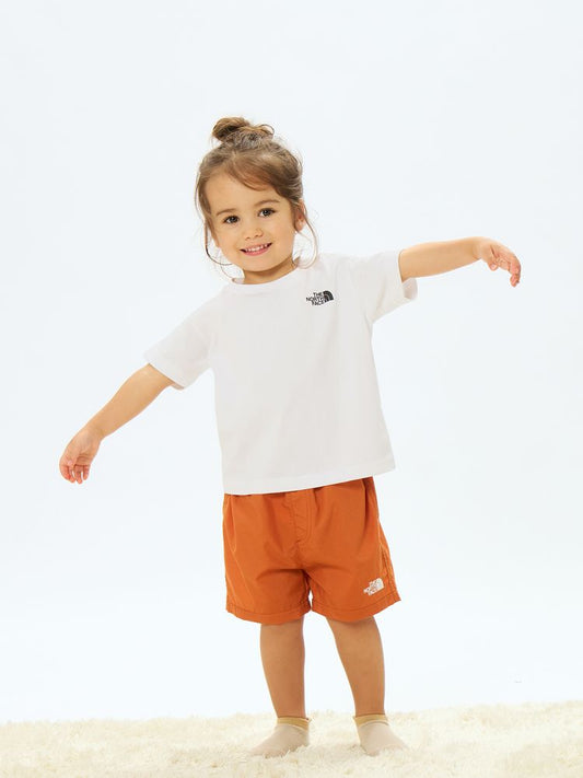 Japanese TNF children's clothing parent-child wear square back logo top 100-160cm boys/girls summer TOPS 