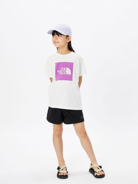 日本童裝 TNF 防UV/有機棉/速乾 彩色方形標誌短袖上衣 100-160cm 男童款/女童款 夏季 TOPS 親子款