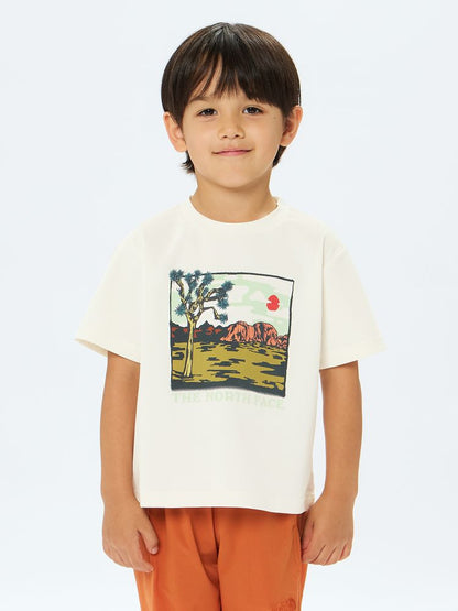 Japanese children's clothing TNF anti-UV sweat-absorbing quick-drying static care print top 100-120cm boys/girls summer TOPS 