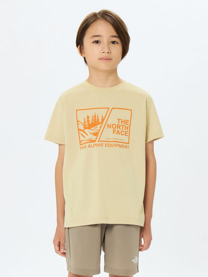 Japanese children's clothing TNF anti-UV sweat-wicking quick-drying Yamamori print top 130-160cm boys/girls summer TOPS 