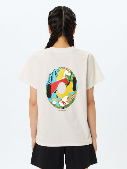 Japanese children's clothing TNF anti-UV sweat-absorbing quick-drying antibacterial deodorant static care parent-child wear printed tops S-XL adult summer TOPS 