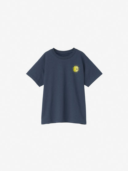 Japanese children's clothing TNF anti-UV geometric square print top 130-160cm boys/girls summer TOPS 