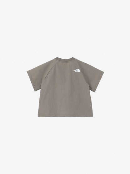 Japanese children's clothing TNF waterproof series high-stretch static care fine logo print top 100-120cm boys/girls summer TOPS 