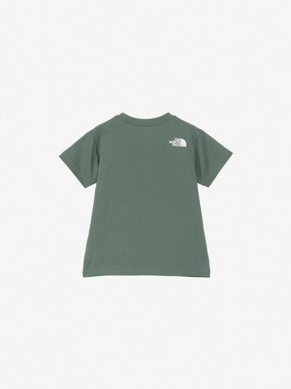 Japanese children's TNF UV protection organic cotton small square logo top 100-120cm boys/girls summer TOPS 