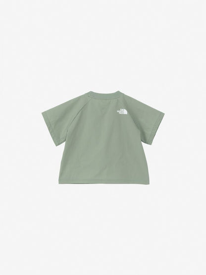 Japanese children's clothing TNF waterproof series high-stretch static care fine logo print top 100-120cm boys/girls summer TOPS 