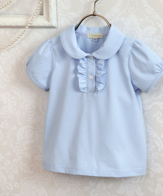 Japanese children's clothing panpantutu classic ruffle shirt 80-150cm girls summer TOPS interview / banquet / performance 