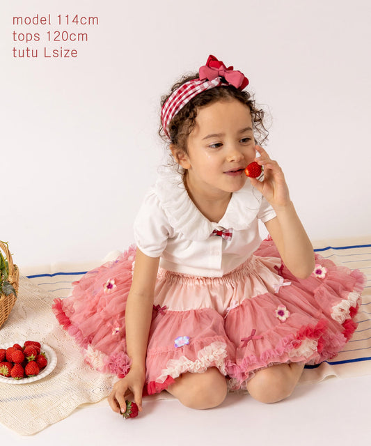 Japanese children's clothing panpantutu strawberry cake tutu skirt 70-135cm girls' newborn baby summer SKIRTS 