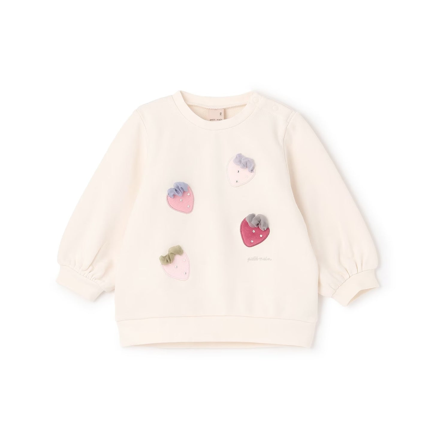 日本童裝 pe#main 士多啤梨圖案衛衣 80-130cm 女童款 冬季 TOPS