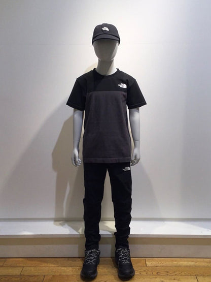 Japanese children's clothing TNF UV protection color block top 130-160cm boys/girls summer TOPS 