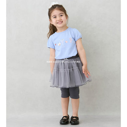 Japanese children's clothing pe#main contact cold fake two-piece five-point long skirt pants 80-130cm girls summer SKIRTS PANTS 