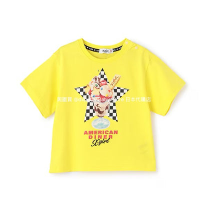 Japanese children's clothing X-girl Stages ice cream print top 80-140cm girls summer TOPS 