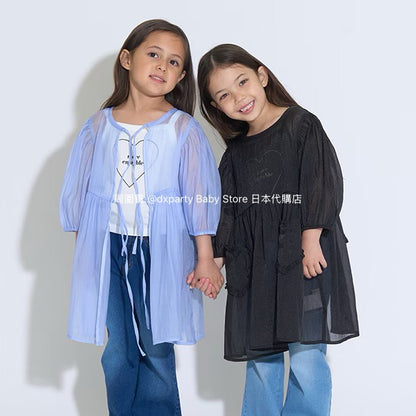 Japanese children's clothing Ly# mine 2Way two-piece sheer jacket 100-150cm girls summer outerwear 