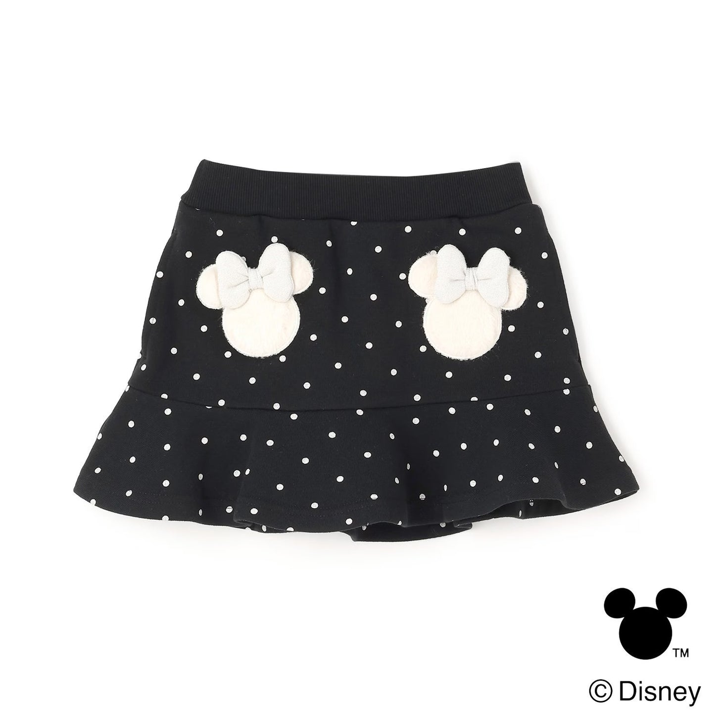 日本童裝 pe#main x Disney 毛毛圖案短裙 80-130cm 女童款 冬季 SKIRTS 聖誕紅/新年紅
