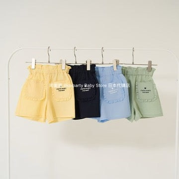 Japanese children's clothing Ly# mine ruffle pocket shorts 100-150cm girls summer PANTS 