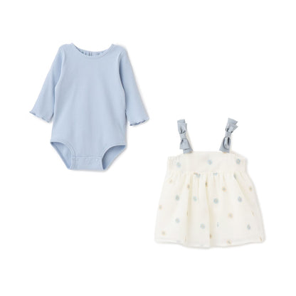 日本童裝 pe#main 花刺繡吊帶裙及連衣兩件套裝 70-80cm 女童款 初生嬰兒 夏季 Jumpsuit DRESSES