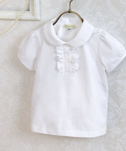 Japanese children's clothing panpantutu classic ruffle shirt 80-150cm girls summer TOPS interview / banquet / performance 