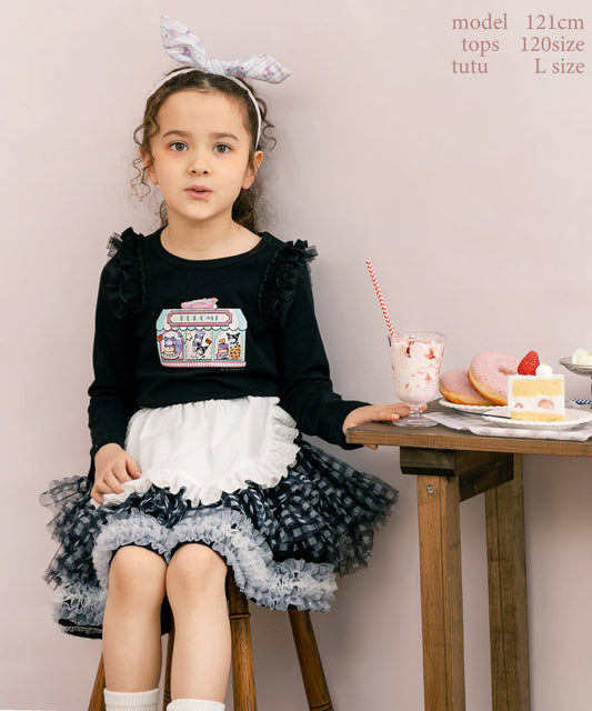 Japanese children's clothing panpantutu x Sanrio Kuromi printed top 80-140cm girls summer TOPS 