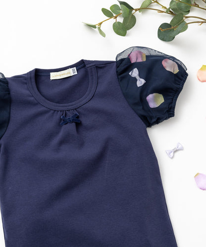 Japanese children's clothing panpantutu puff sleeve top 80-150cm girls summer TOPS 