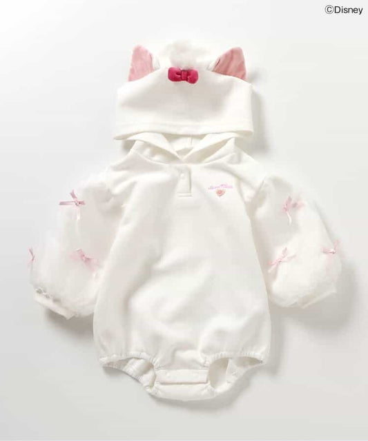 日本童裝 apres les cours x Disney Marie絲帶衛衣連衣 70-80cm 女童款 初生嬰兒 冬季 Jumpsuit