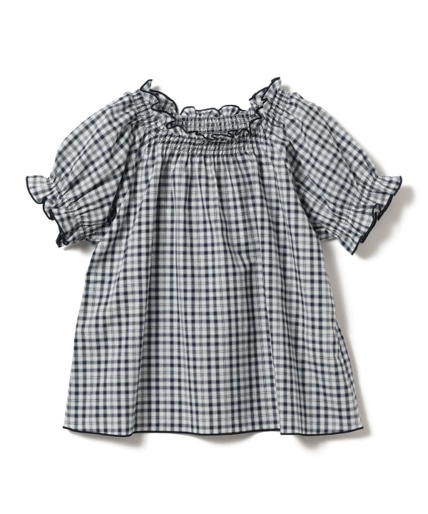 日本童裝 BEAMS mini 格紋上衣 90-130cm 女童款 夏季 TOPS