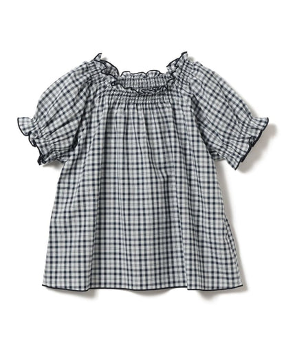 日本童裝 BEAMS mini 格紋上衣 90-130cm 女童款 夏季 TOPS