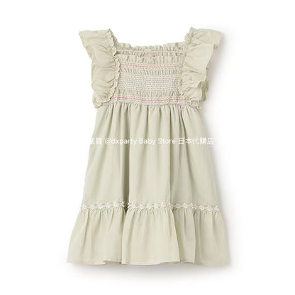 Japanese children's clothing pe#main small flying sleeve dress 80-130cm girls summer dresses 