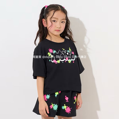 Japanese children's clothing X-girl Stages painted logo top 80-140cm girls summer TOPS