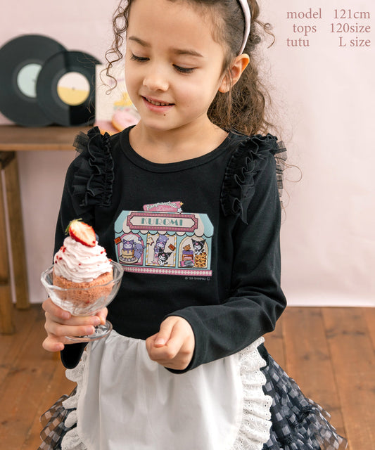 Japanese children's clothing panpantutu x Sanrio Kuromi printed top 80-140cm girls summer TOPS 