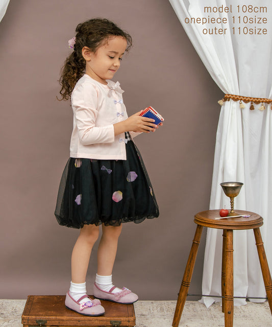 Japanese children's clothing panpantutu floral ribbon bubble dress 80-150cm girls summer dresses 