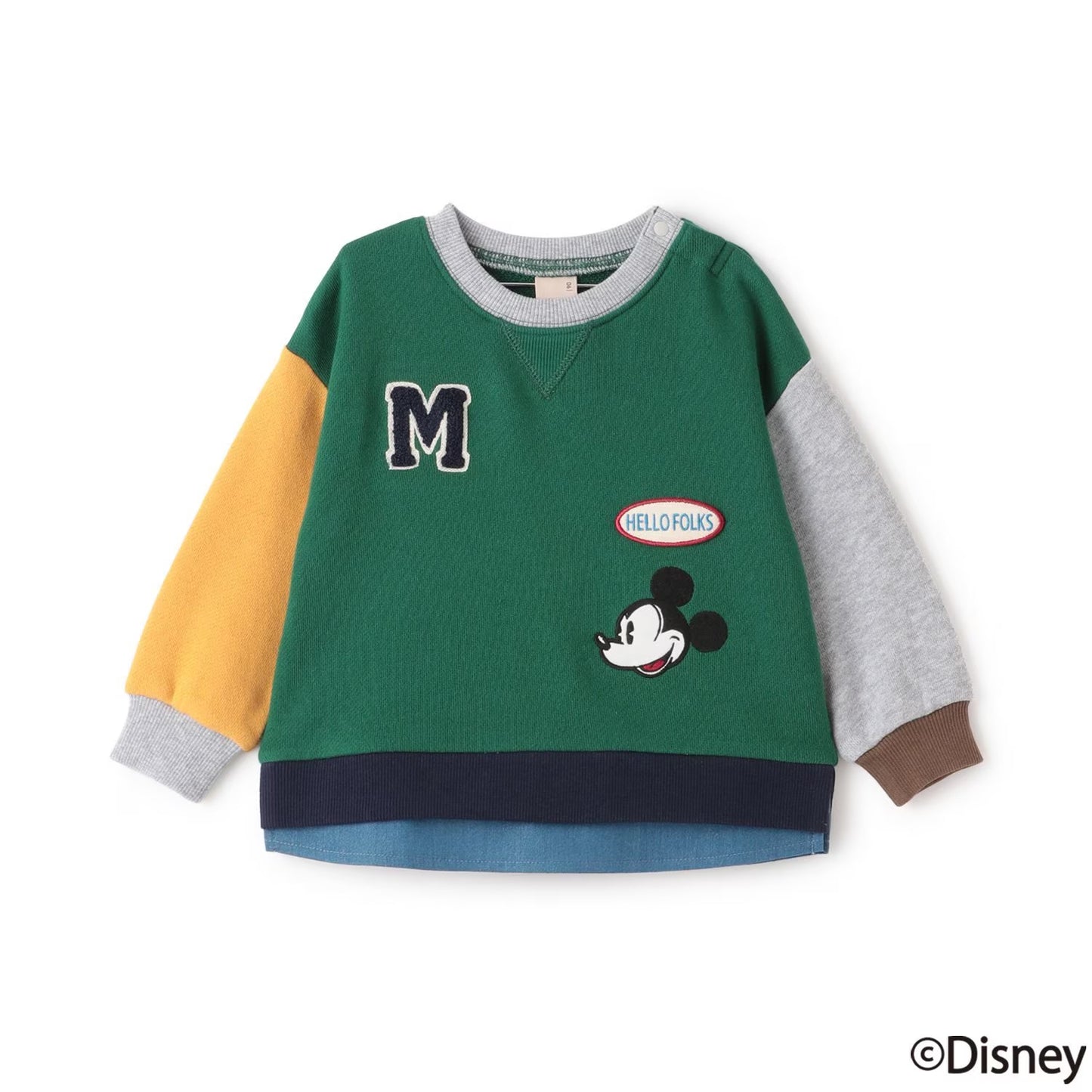 日本童裝 pe#main x Disney 貼布衛衣 80-130cm 男童款 秋季 TOPS