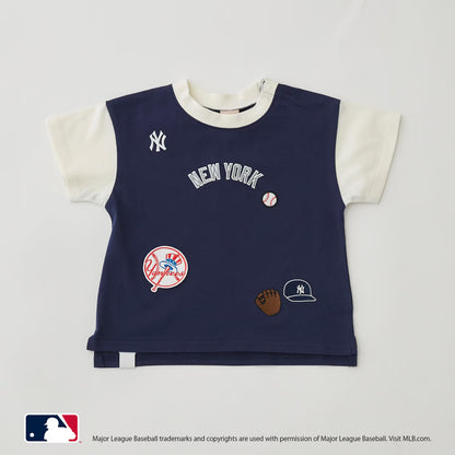 日本童裝 pe#main x 【MLB】徽章貼花上衣 80-130cm 男童款 夏季 TOPS