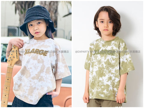 日本童裝 XLARGE KIDS 接觸冷感 扎染LOGO短袖上衣 80-140cm 男童款/女童款 夏季 TOPS