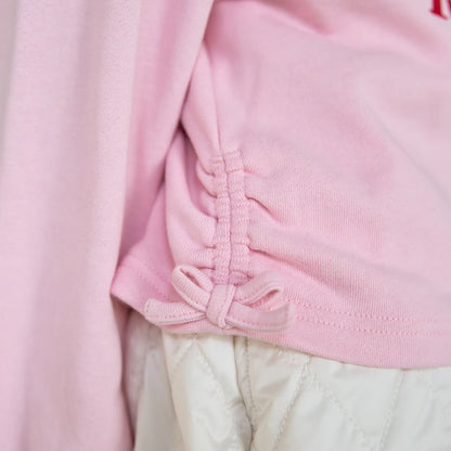 日本童裝 Ly# mine 側邊褶皺印花衛衣 100-150cm 女童款 冬季 TOPS