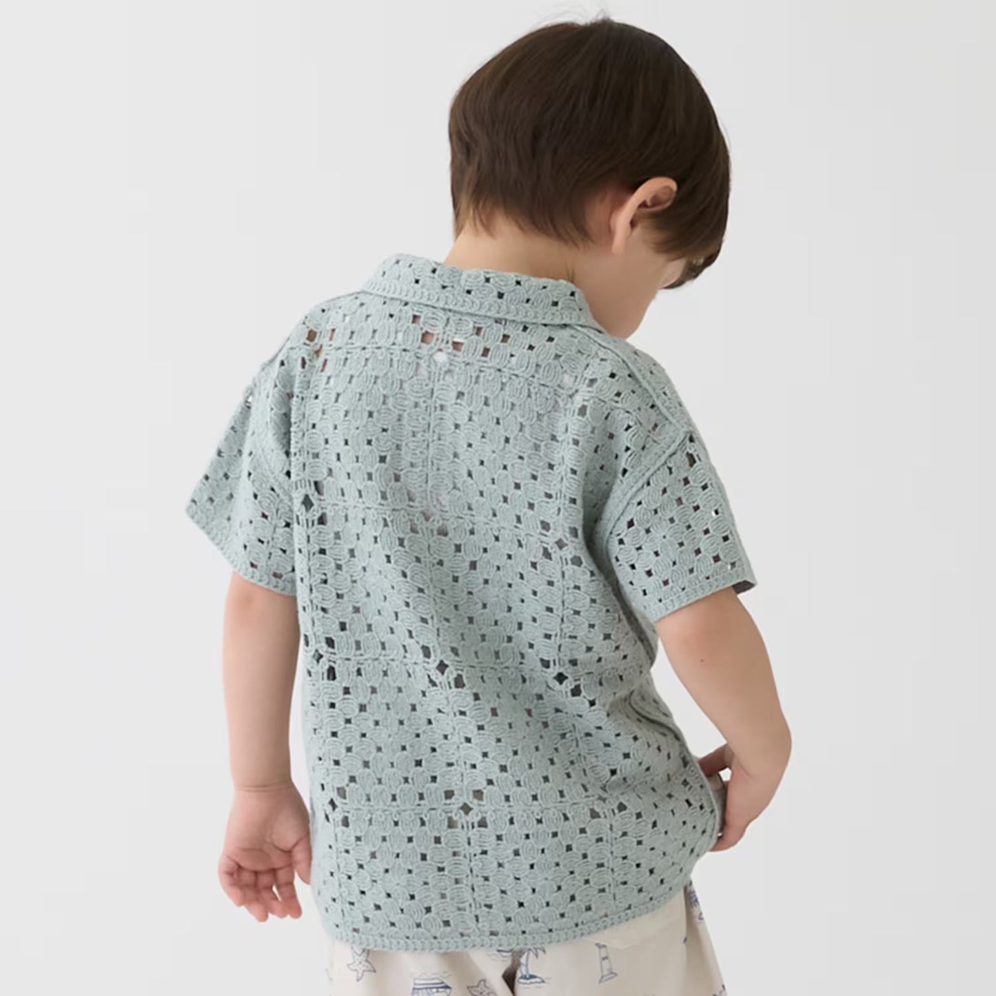 日本童裝 pe#main 鉤針開領襯衫 80-130cm 男童款 夏季 TOPS