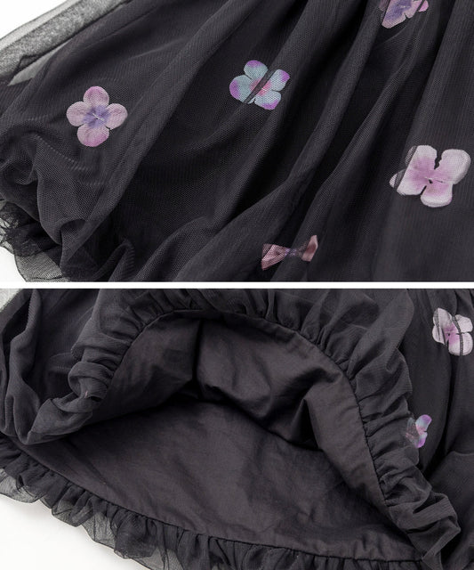 Japanese children's clothing panpantutu x Sanrio Kuromi bubble vest dress 80-150cm girls' summer dresses 
