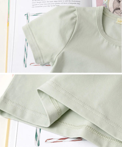 Japanese children's clothing panpantutu UV protection bow top 80-150cm girls summer TOPS 