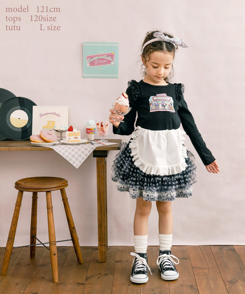 日本童裝 panpantutu BB格子黑色芭蕾舞tutu裙 70-140cm 女童款 初生嬰兒 夏季 SKIRTS