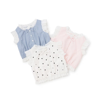 日本童裝 pe#main 蕾絲邊無袖襯衫 80-130cm 女童款 夏季 TOPS