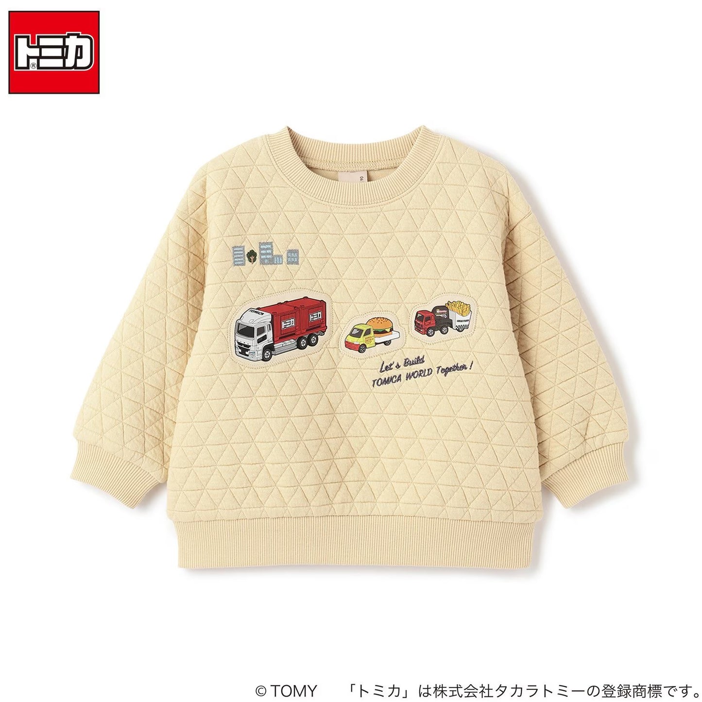 日本童裝 pe#main x TOMICA 絎縫衛衣 80-130cm 男童款 秋季 TOPS