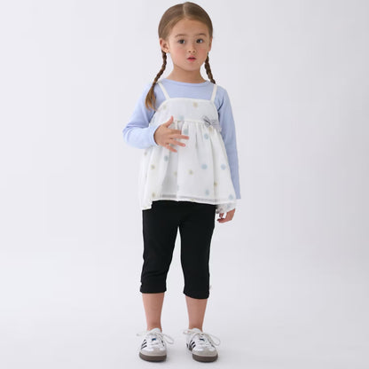 日本童裝 pe#main 刺繡花吊帶及上衣套裝 80-130cm 女童款 夏季 TOPS