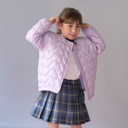 日本童裝 Ly# mine 心型絎縫夾棉外套 90-140cm 女童款 冬季 (適合初秋、香港平均溫度、寒冷天氣）OUTERWEAR 【日本預售：2026年9月中旬】