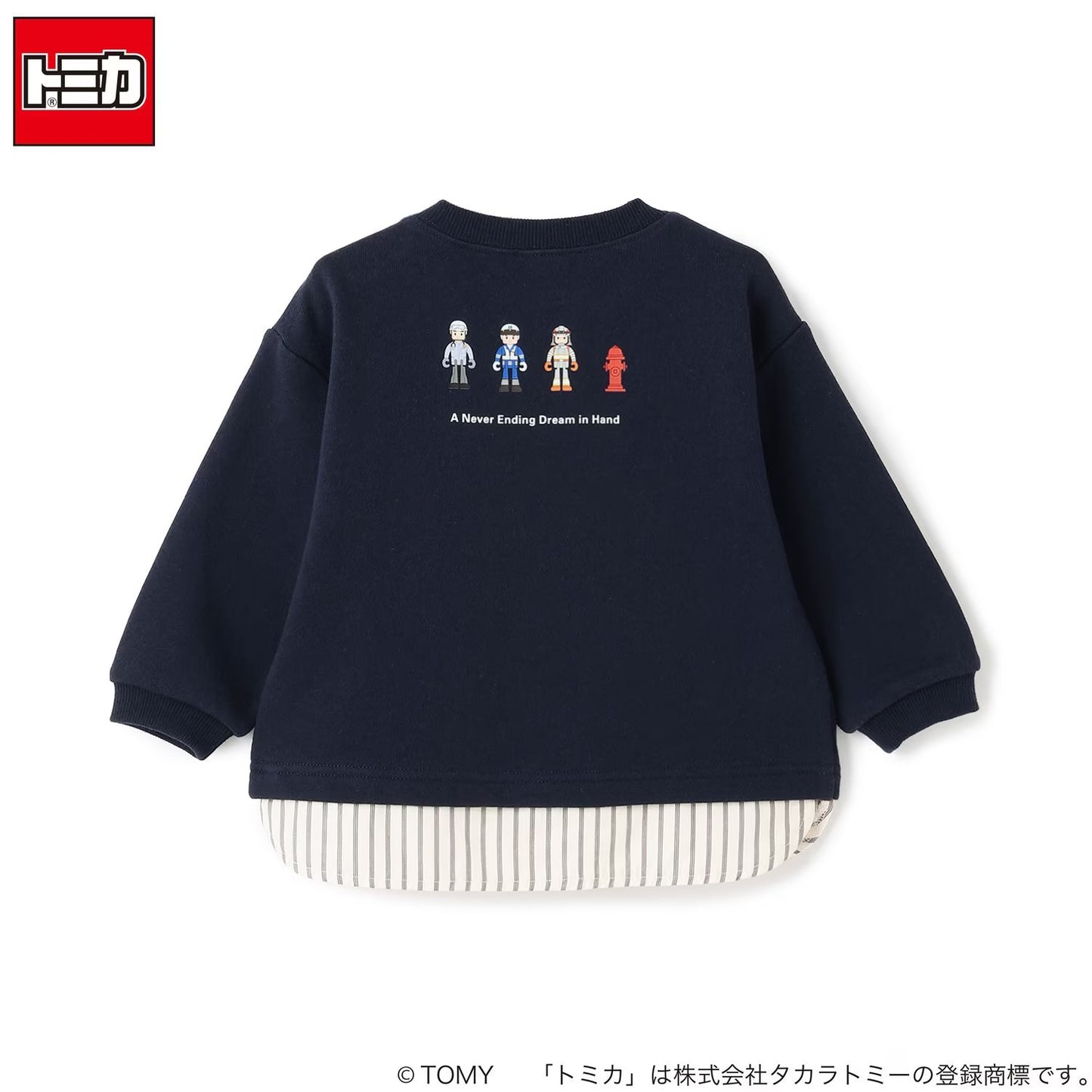 日本童裝 pe#main x TOMICA 格紋下擺衛衣 80-130cm 男童款 秋季 TOPS