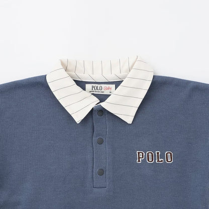 日本童裝 pe#main x【POLO BCS】假兩件襯衫衛衣 80-130cm 男童款 秋季 TOPS