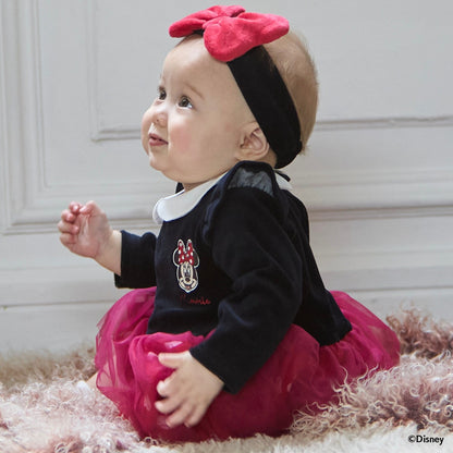 日本童裝 pe#main x Disney 拼接網紗連衣 70-80cm 女童款 初生嬰兒 秋季 Jumpsuit