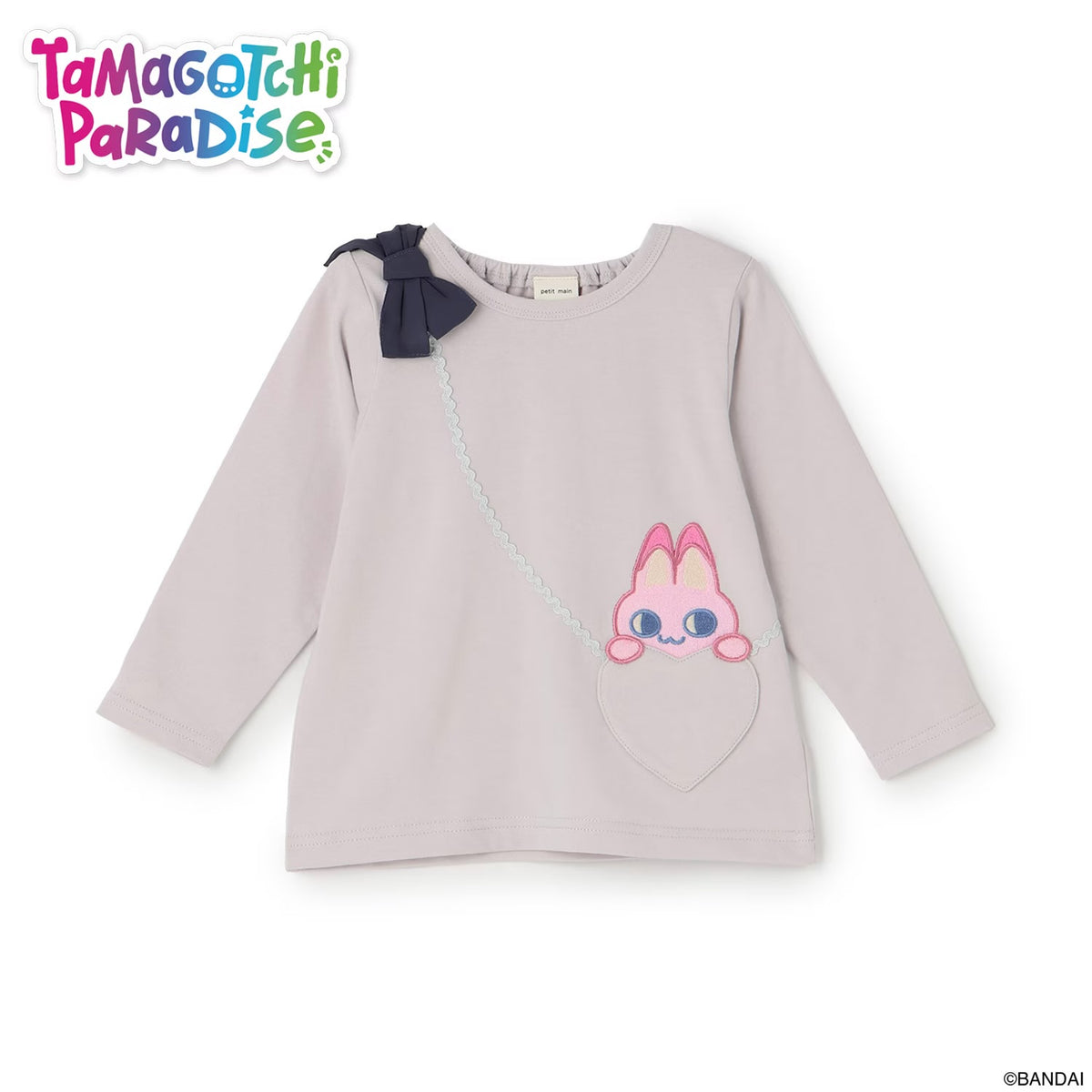 日本童裝 pe#main x【Tamagotchi】蝴蝶結肩上衣 90-130cm 女童款 秋季 TOPS