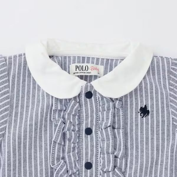日本童裝 pe#main x【POLO BCS】襯衫連衣 70-80cm 女童款 初生嬰兒 秋季 Jumpsuit